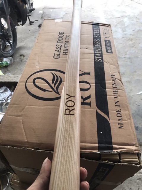 Tay nắm cửa kính-Nhôm- gỗ