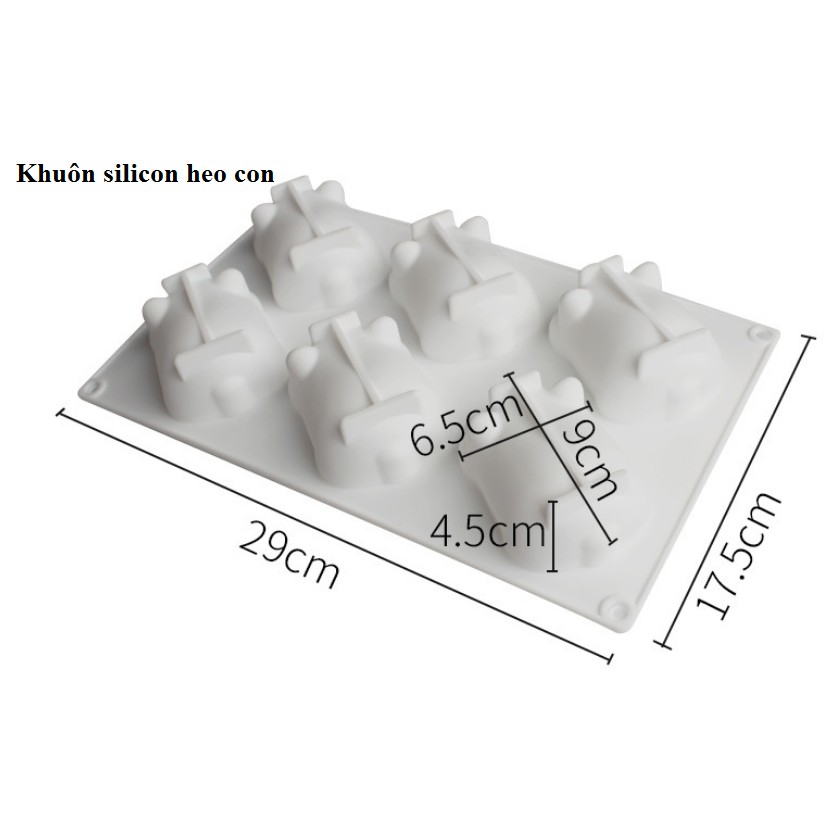 Khuôn silicon trắng hình heo con