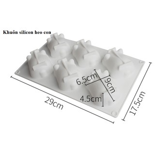 Khuôn silicon trắng hình heo con