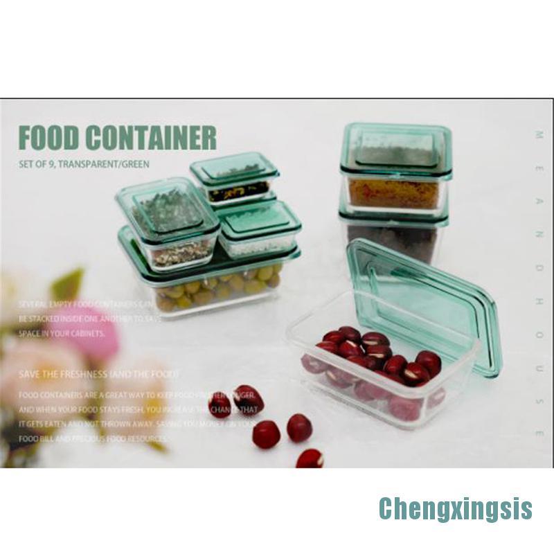 Bộ 9 hộp đựng thức ăn giữ tươi ngon mini trang trí nhà búp bê tỉ lệ 1:12