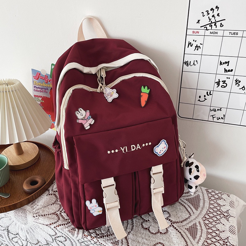 Ba Lô Đi Học Sức Chứa Lớn Phong Cách Harajuku Nhật Bản Đơn Giản Mới Cho Nữ