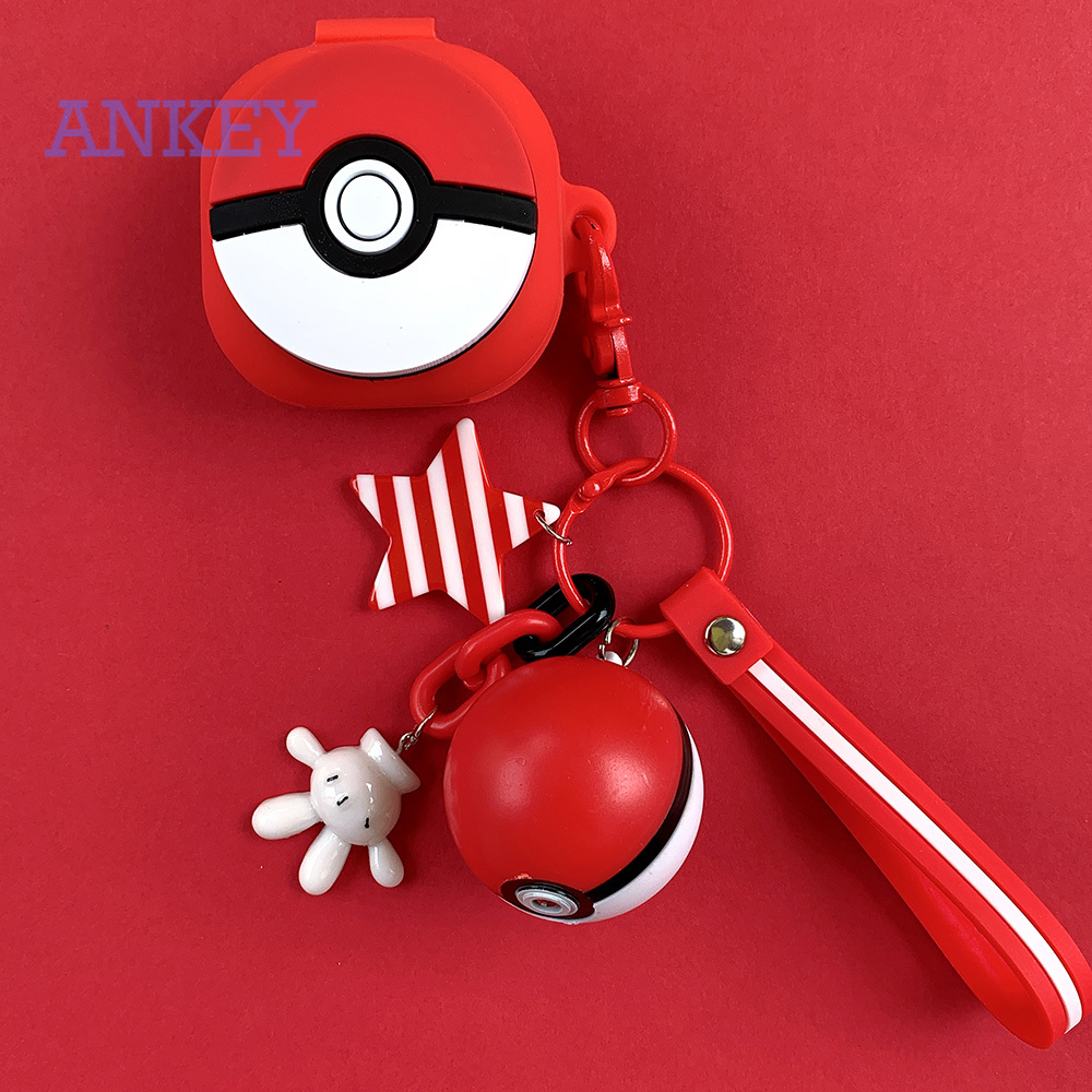 Samsung Galaxy Buds Live / Buds Pro / Buds 2 / Buds+ Plus Case Cute Silicone Cover for Pokémon Pikachu Sleeve Bluetooth Earphone Shockproof Headphone Protective Case Box with Pendant