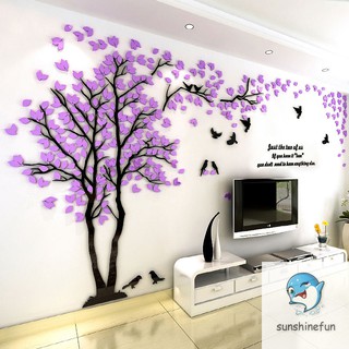 Miếng dán tường vinyl hình cây cối 3D , dễ chùi rửa