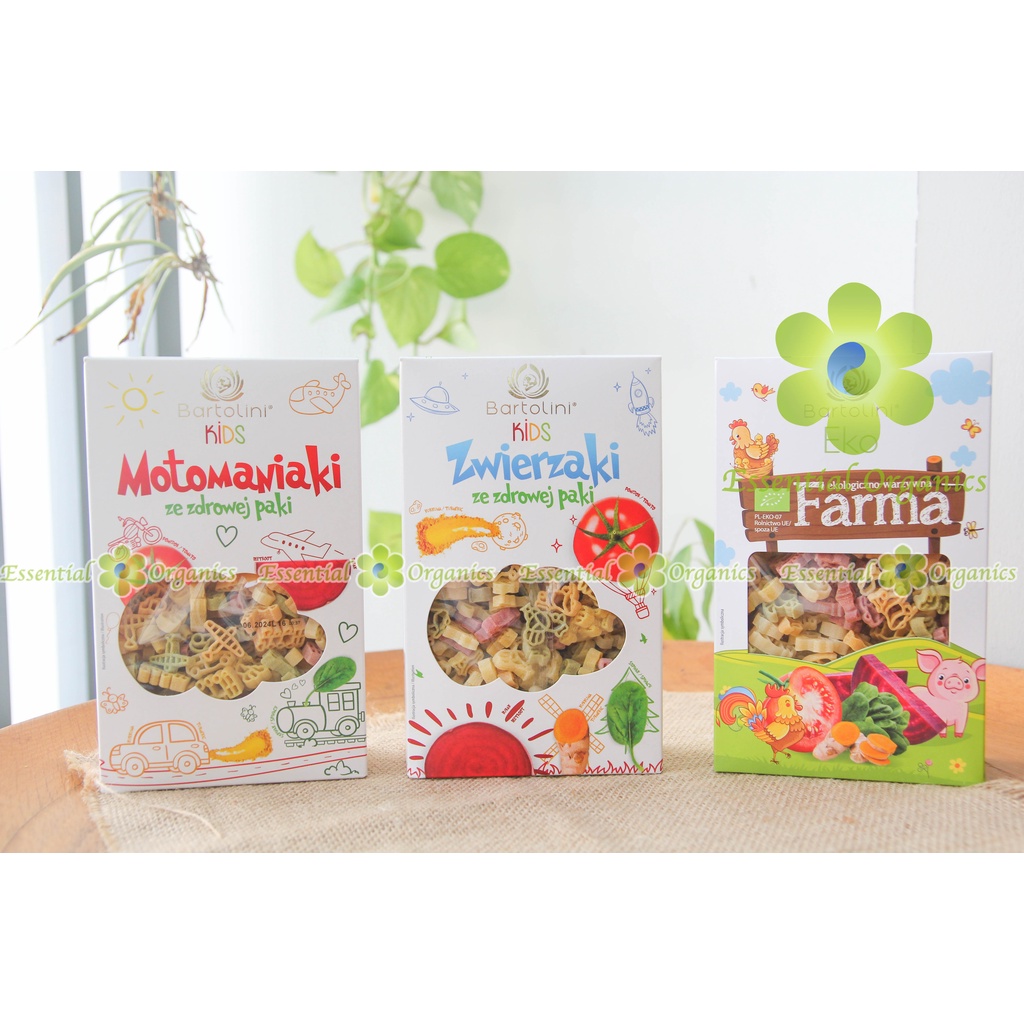 Mì nui rau củ HỮU CƠ cao cấp cho bé ăn dặm hình động vật FARMA Bartolini 250g