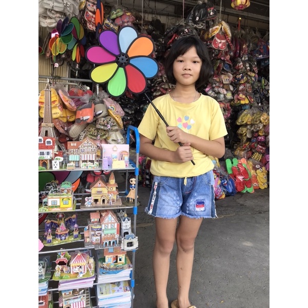 Chong chóng cầu vồng 30cm 8 cánh , Shop tặng kèm chong chóng nhỏ.