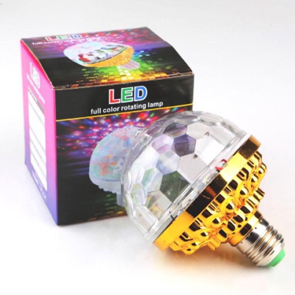 Đèn Led Nháy Chớp 7 Màu 5 Chế Độ E27 Tự Xoay Đui Tròn Cao Cấp