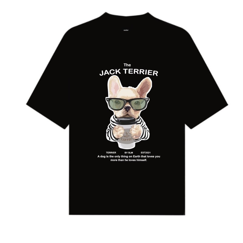 Jack Terrier tee Áo thun nam nữ Form rộng ( Full box )