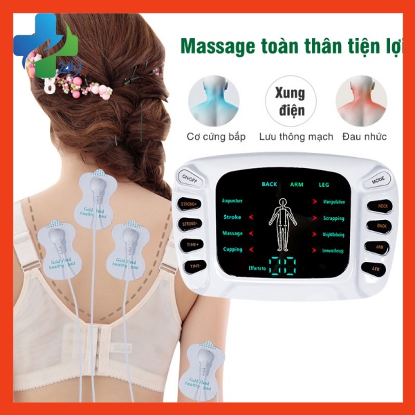 Máy Mát Xa Xung Điện 4 Miếng Dán, Máy Châm Cứu Massage Trị Liệu Xung Điện YTK 309B