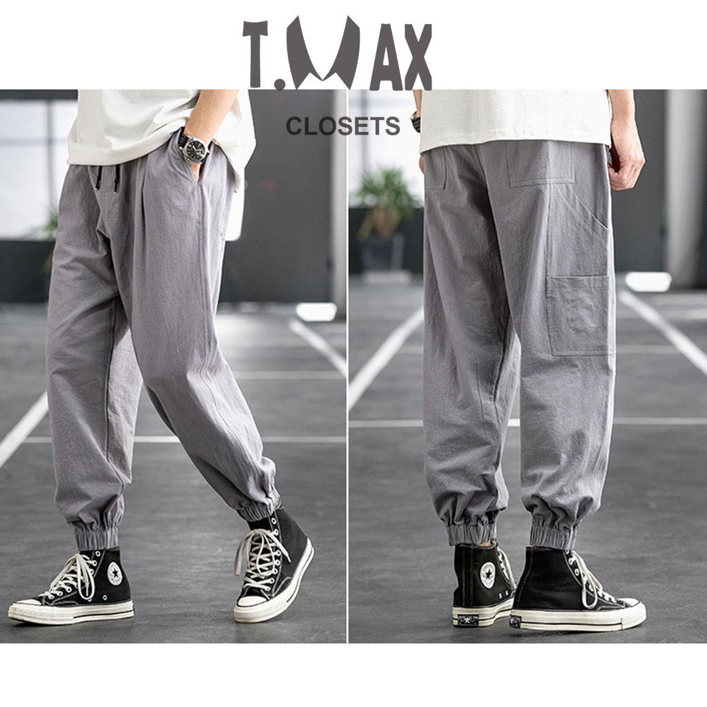 Quần Jogger đũi dài nam TMAX CLOSETS, form Hàn Quốc đứng dáng, chất vải mềm mát, thỏa mái khi mặc - Q1013
