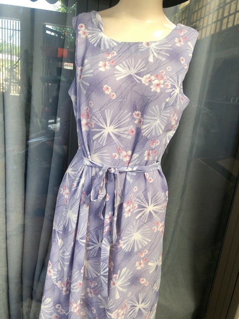 Đầm voan maxi vintage màu tím combo | BigBuy360 - bigbuy360.vn