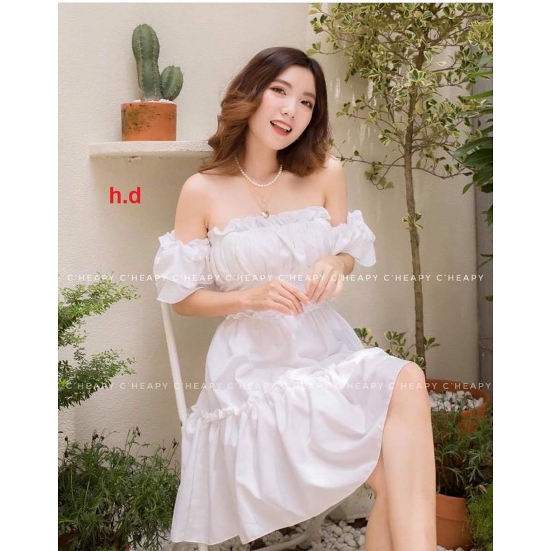 Váy trễ vai 3 tầng bèo HD6 | BigBuy360 - bigbuy360.vn
