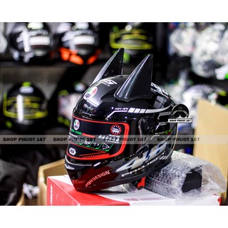 Nón Fullface AGU Tem 46 đủ màu có kèm sừng BÂTMAN mới nhất