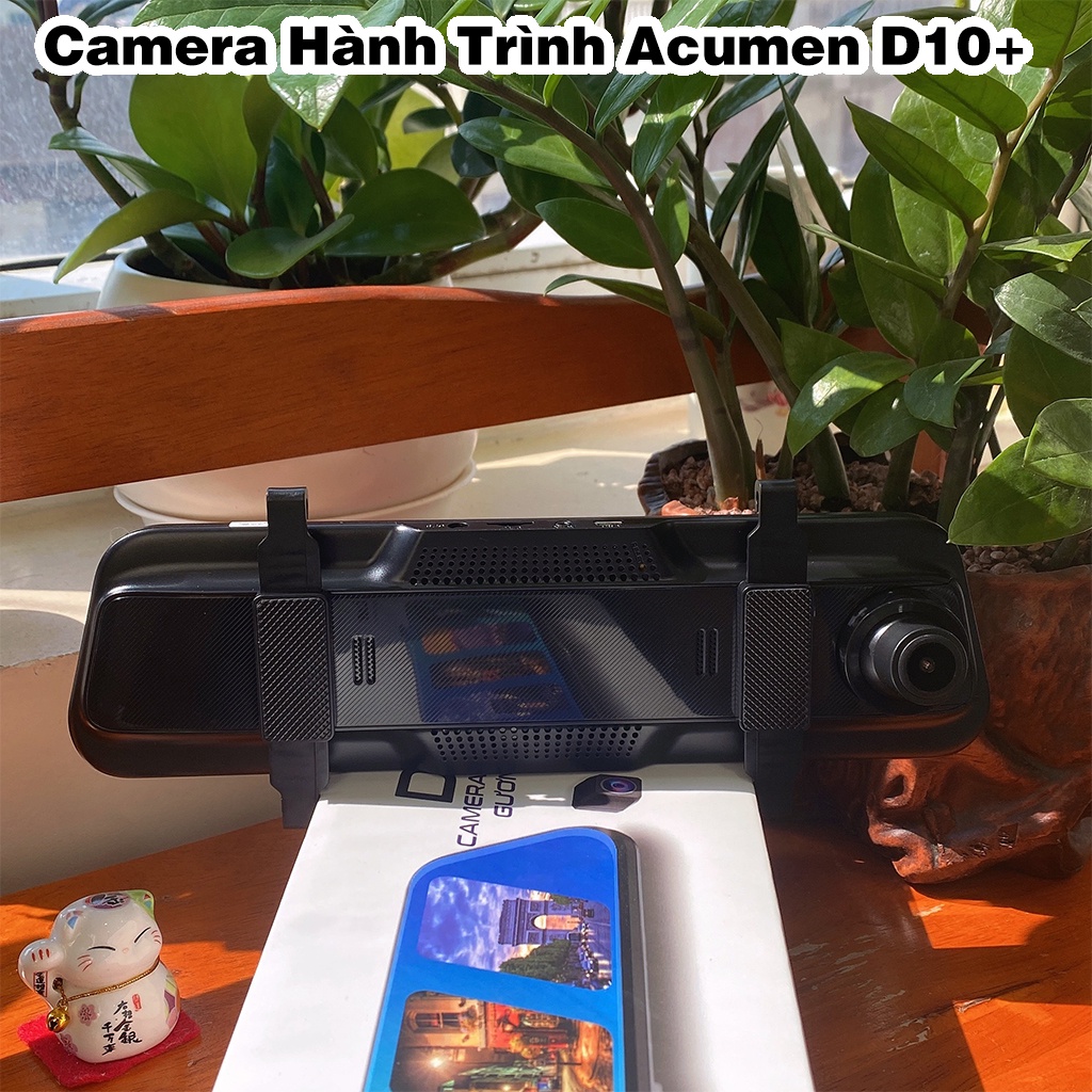Camera hành trình Acumen D10+ màn hình 9.66 inch, cảm ứng, Full HD, quay đêm - Camera hành trình gương | BH 12 Tháng