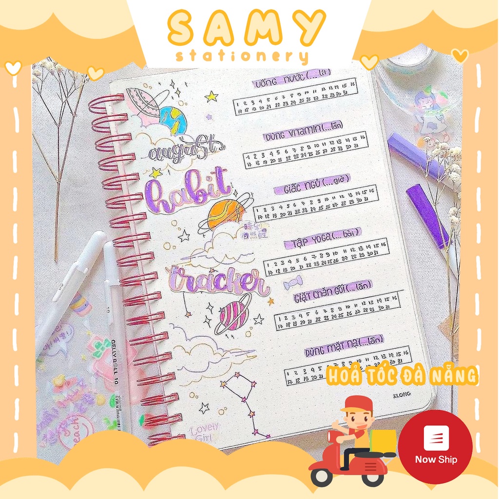 SỔ KLONG B5 200 trang SỔ RUỘT CHẤM DOT GRID GÁY LÒ XO SIÊU DÀY (ĐỌC MÔ TẢ) -SỔ BULLET JOURNAL