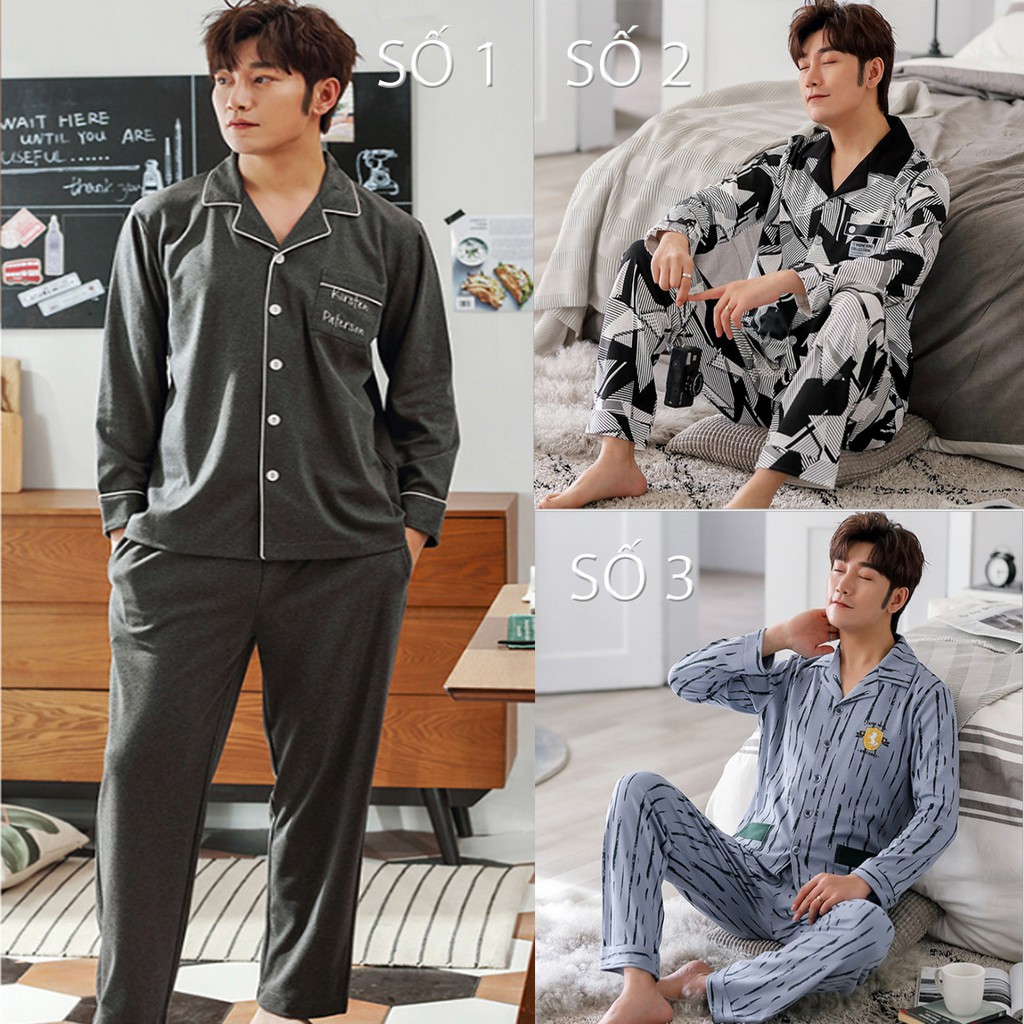 Đồ bộ Pijama đồ ngủ nam cao cấp, vải COTTON 100 dày dặn & thoáng khí phù hợp cho cả 4 mùa
