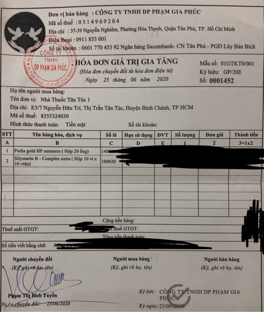 [Hộp 20 ống x 10ml] Pedia Gold HP Entenero -  Hỗ trợ cân bằng hệ vi sinh đường ruột, Giúp tăng cường tiêu hoá