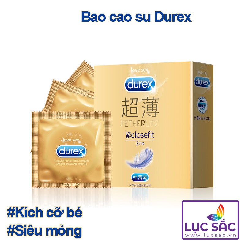 Bao cao su kích cỡ bé, siêu mỏng Durex Close fit - CS038