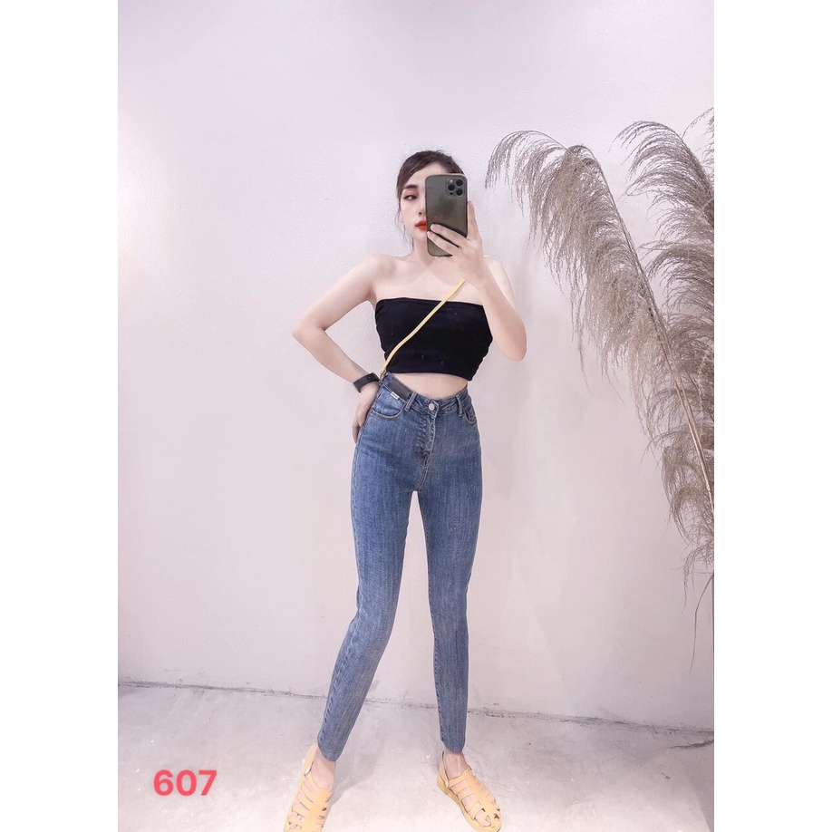 Quần jean nữ lưng cao, quần bò nữ ống đứng co giãn cao cấp MURADFASHION  MS4902