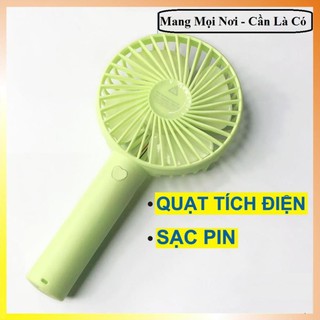 [𝗛𝗮̀𝗻𝗴 𝗟𝗼𝗮̣𝗶 𝟭] Quạt Mini Cầm Tay 3 Cấp Độ Để Bàn Sạc Pin Tích Điện Có Đèn Gọn Nhẹ, Dễ Dàng Mang Theo