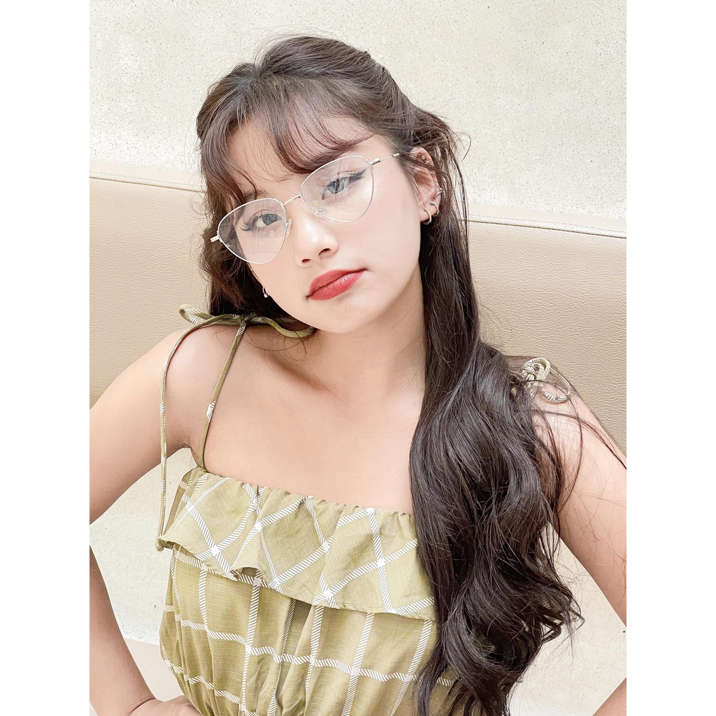 Kính mát nữ LILYEYEWEAR mắt mèo chống UV400 kim loại cao cấp màu sắc thời trang 5188