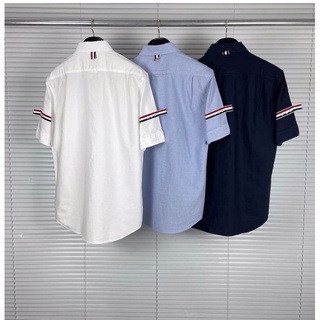 Áo sơ mi thom brown tay ngắn viền 2 tay bản cao cấp