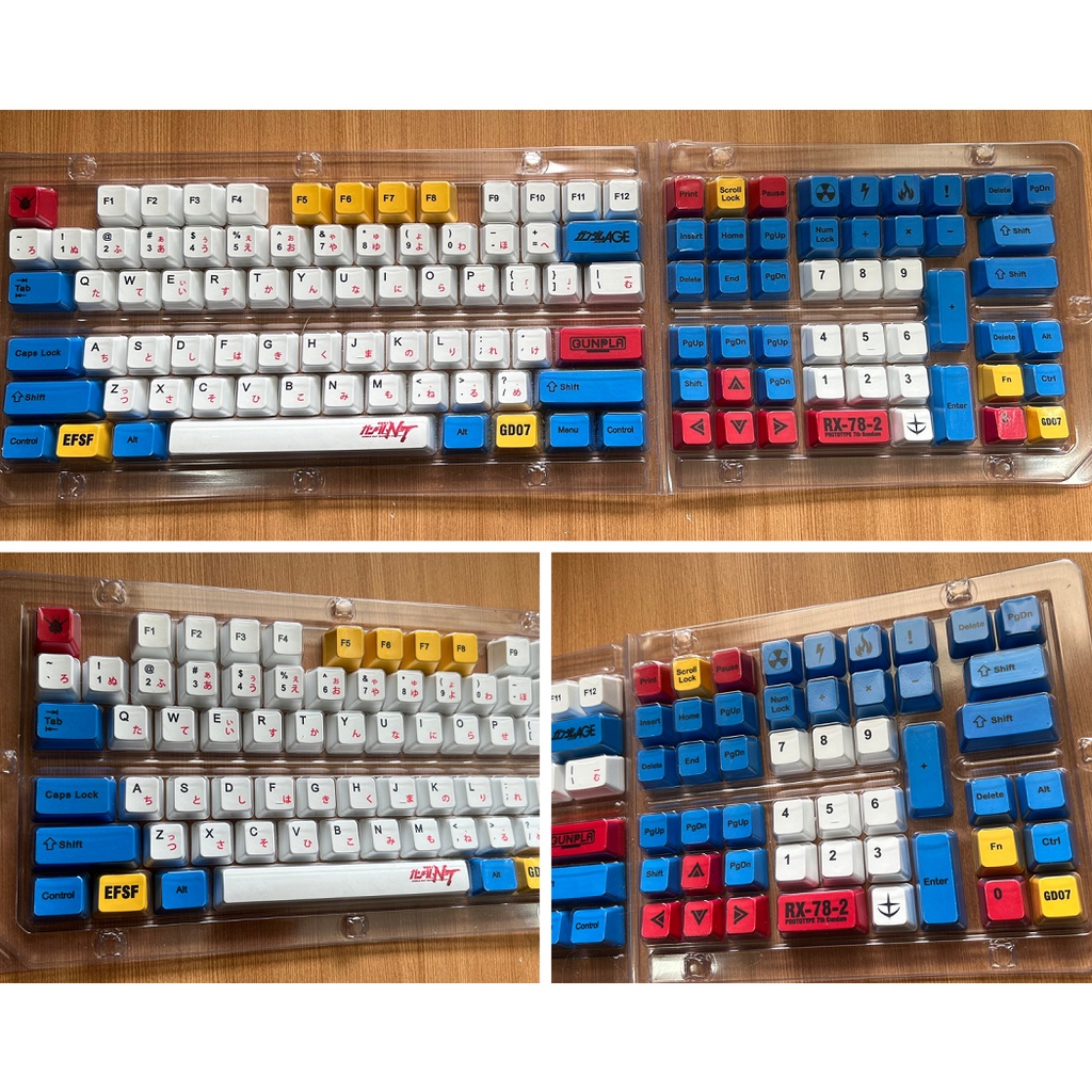 Bộ Keycap chất liệu PBT Gundam, Sakura Dye-sub mix màu nút bàn phím cơ phù hợp nhiều bàn phím layout phổ thông