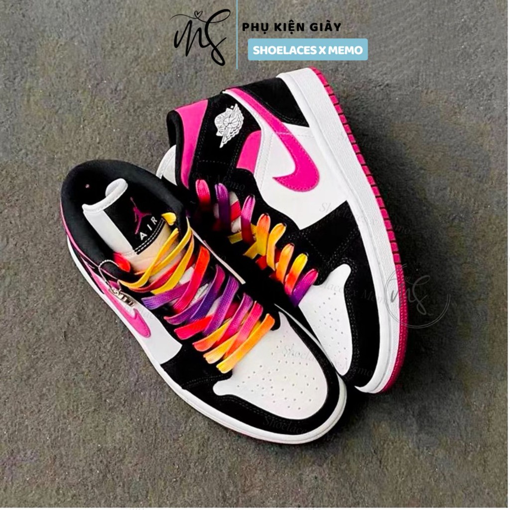 Dây Giày Tie Dye Loang Custom AF1 AJ1 Gam Màu Nhiệt Đới-  Tím Vàng