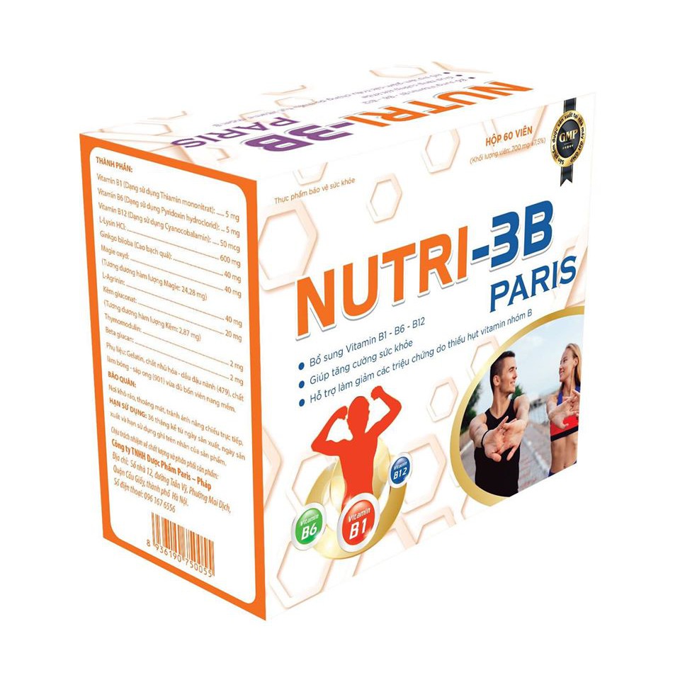 Nutri 3 B Paris - Giúp Tăng Cường Sức Khỏe- Giảm Các Triệu Chứng Do Thiếu Vitamin Nhóm B