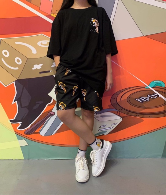 [Mã FATHANG5 giảm 10K đơn 50K] Set Ngố Luffy áo thun tay lỡ và quần ngố unisex form rộng phong cách ulzzang Wind | BigBuy360 - bigbuy360.vn