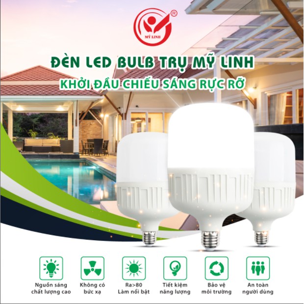 Đèn Led Bulb trụ Mỹ Linh chất lượng cao
