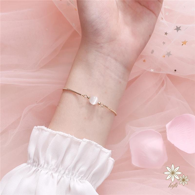 Vòng Tay Đính Đá Opal Thiết Kế Đơn Giản Có Thể Điều Chỉnh Kích Cỡ