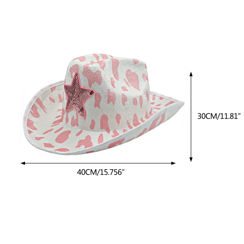 Mũ Cao Bồi In Hình Bò Sữa Hồng Ngộ Nghĩnh Cho Bé Gái