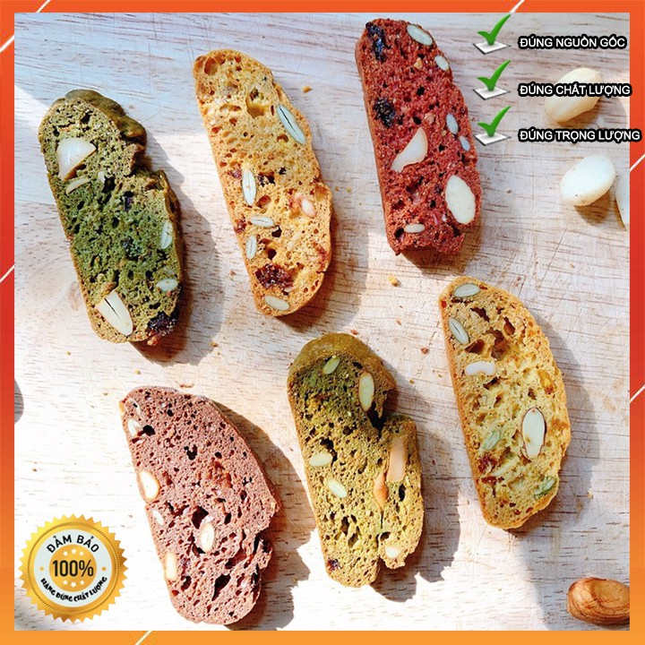 Bánh BISCOTTI Healthy 100%, dành cho người giảm cân, ăn kiêng, thay thế bữa ăn vặt, ăn phụ, ít Calories, giàu Protein.