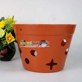Chậu trồng lan phi 23 bằng nhựa giả đất nung - CN15