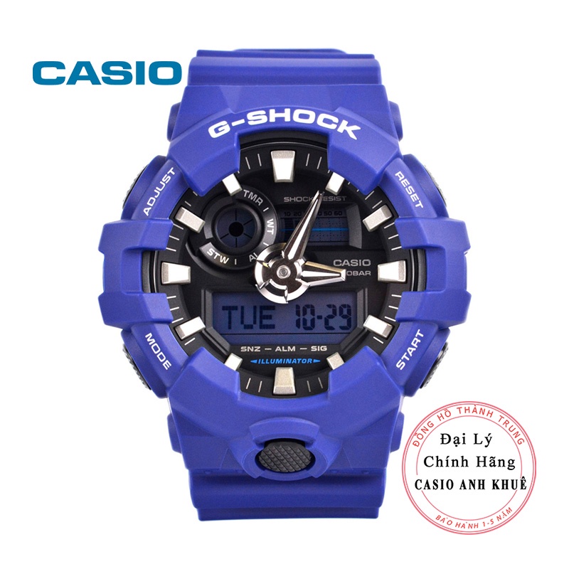 Đồng hồ Casio G-Shock Nam GA-700-2ADR dây vỏ xanh cỡ mặt 53mm