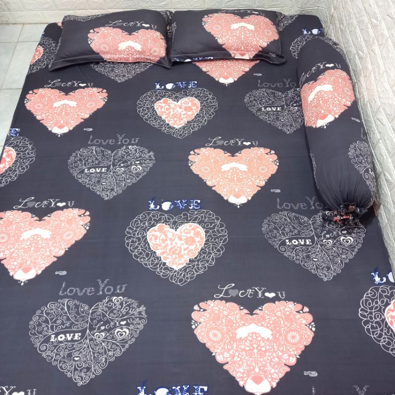 BỘ DRAP THUN HÀN QUỐC TRÁI TIM 4 MÓN .