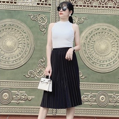 Chân Váy Xếp Ly Dài Tới Gối 3 Màu Loại Đẹp Chất Lượng, Váy Dài Dáng Xòe Vintage Thời Trang Nhất Chất Lụa Cao Cấp | BigBuy360 - bigbuy360.vn