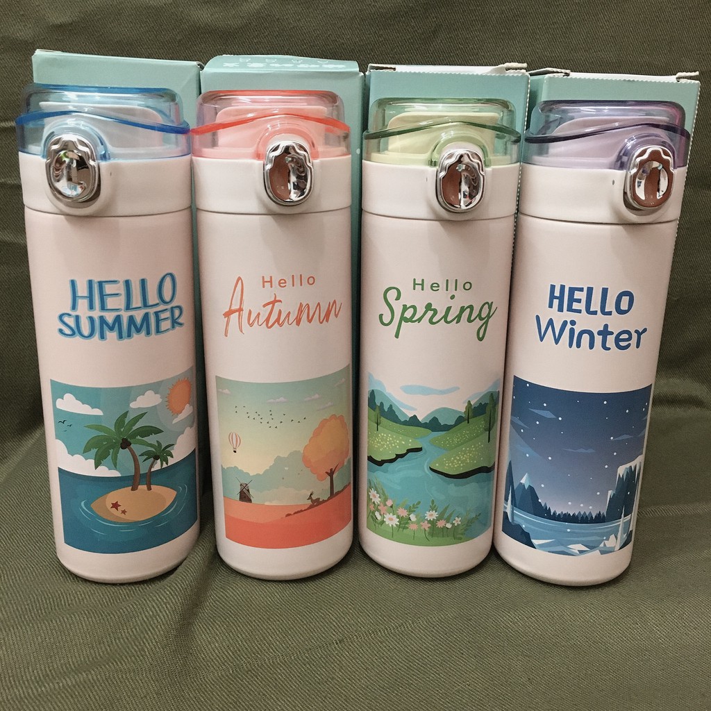 Bình giữ nhiệt Inox 304 dung tích 400ml Hello summer mùa hè tươi mát