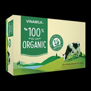 Sữa Tươi Tiệt Trùng Vinamilk 100% Organic 180 ml Không Đường (Thùng 48 hộp 180ml)