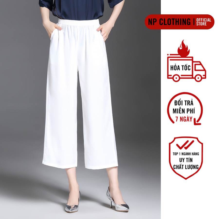 Quần Trung Niên Q007, Mẫu Quần Dài Nữ Ống Rộng Chất Lụa Hàn Mát Mẻ Cao Cấp, Thời Trang Trung Niên