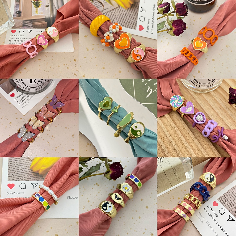 Nhẫn đeo tay kim loại tạo hình trái tim đính đá thời trang cho nữ