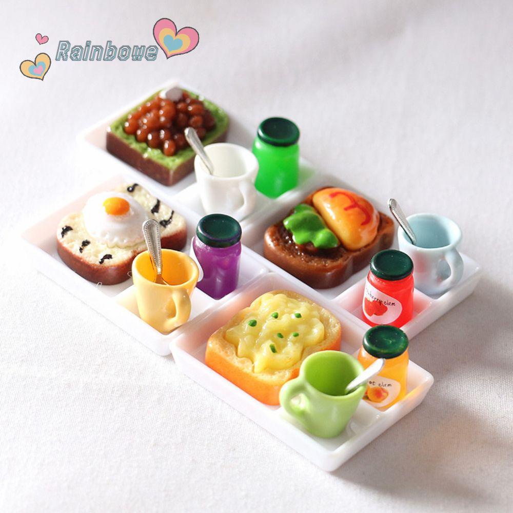 Mô hình ly nước và đồ ăn mini trang trí nhà bếp nhà búp bê xinh xắn