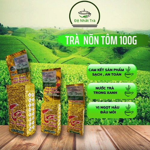 Trà thái nguyên nõn tôm loại 1 top chè thái trà khô 100G_TN08