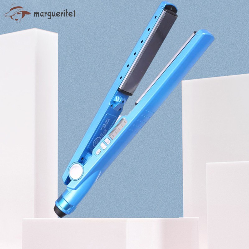 Hair Straightener Straight & Curly Dual Uses Ceramic Tourmaline Ionic Flat Iron Curler Fast Heating for Wet & Dry Hair