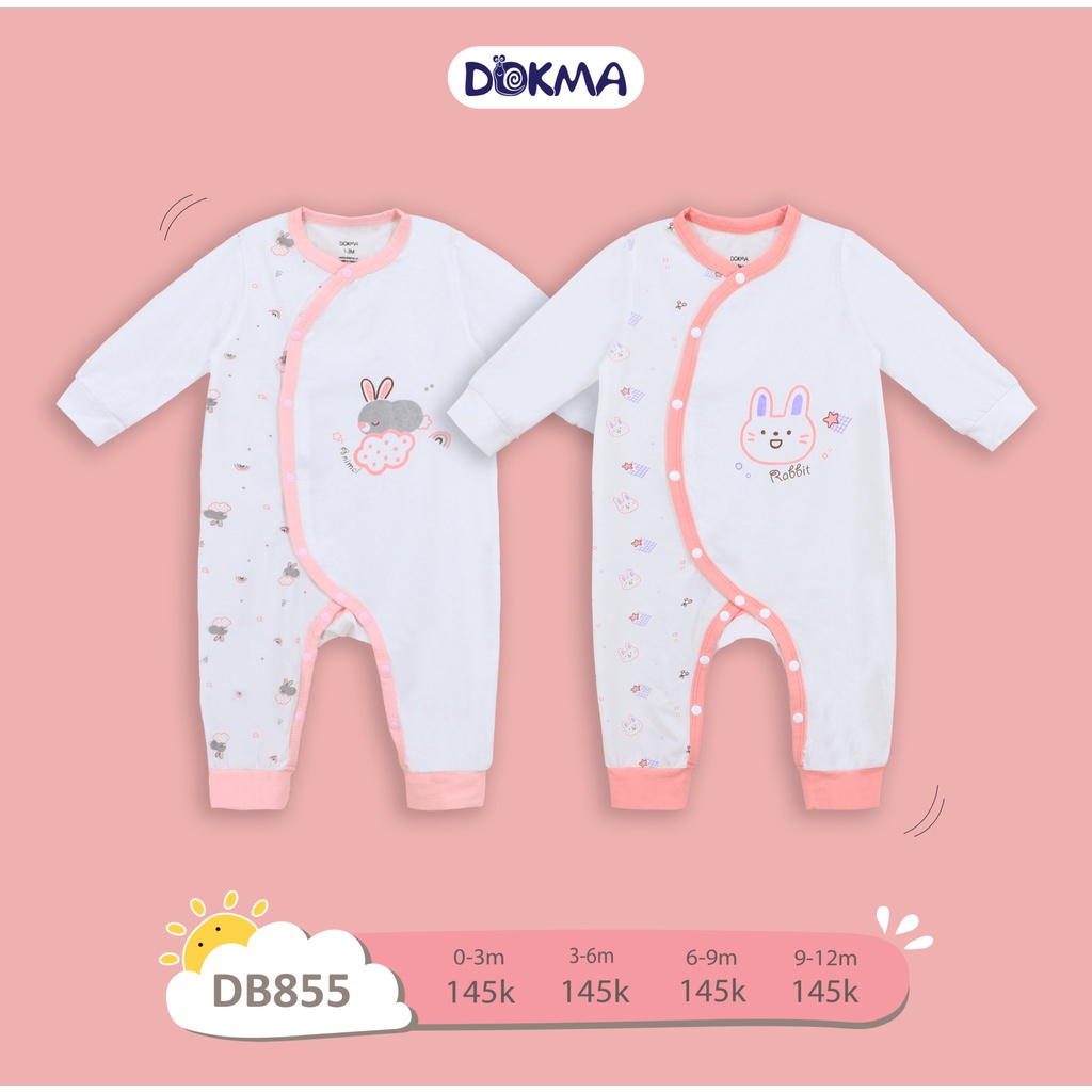 ✔️ 3-9M Body liền quần, bodysuit sợi tre Dokma DB855 - Babystore