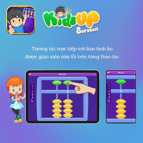 Toàn Quốc [E-Voucher]  KIDS UP SOROBAN - Gói trọn đời Ứng dụng học Toán tư duy Nhật Bản tại nhà