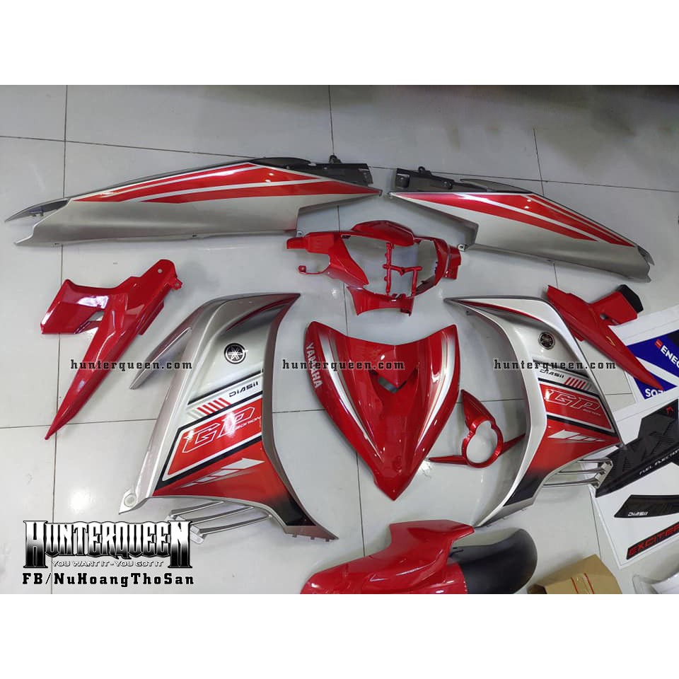 Tem rời candy Exciter 2011 - Tem GP 2012 đỏ bạc - Tùy chỉnh theo yêu cầu - Tem chế Exciter 135 chất lượng cao