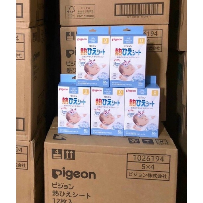 Miếng Dán Hạ Sốt Pigeon Nội Địa Nhật Mẫu Mới Hộp 12 Miếng