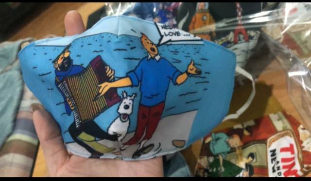 Mặt Nạ Vải Hóa Trang Múa Tintin Độc Đáo