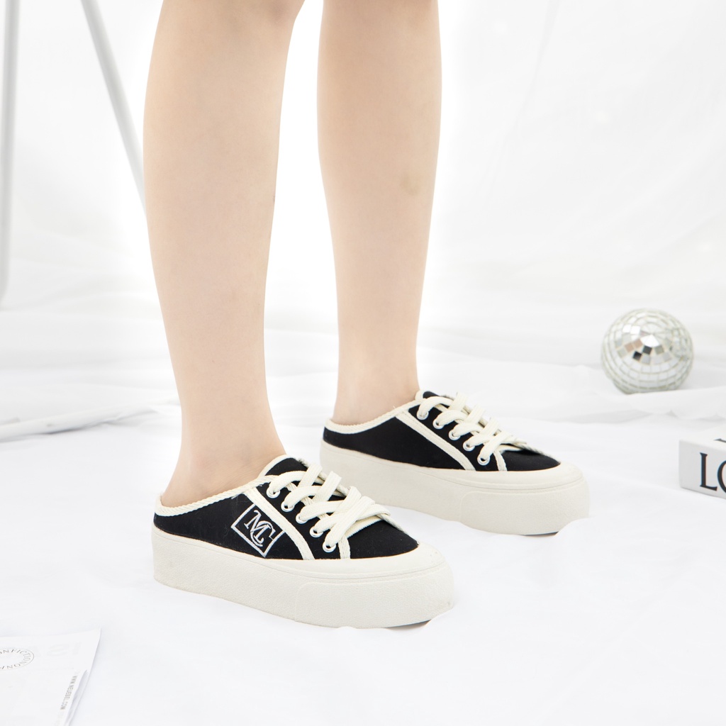 Giày MWC 0609 - Giày Sục Thể Thao Nữ, Sục Thể Thao Da Đế Bánh Mì Style Ulzzang Hàn Quốc